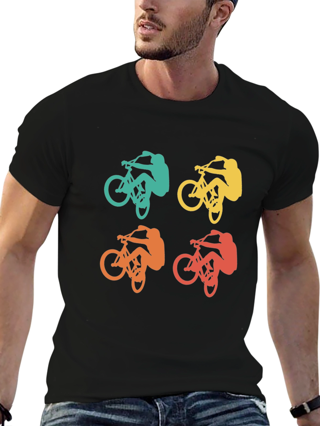 Retro Biker T-Shirt - Mountain Bike Graphic Tee