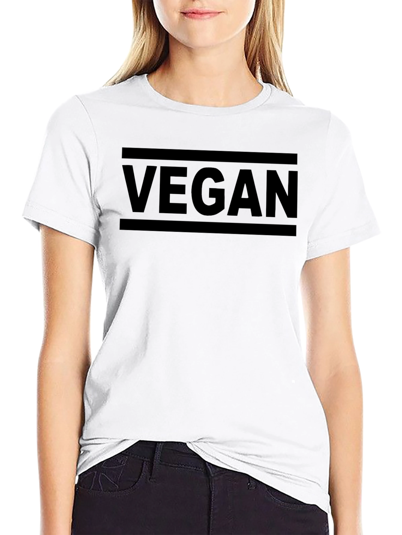 Vegan Graphic T-Shirt - Black Crew Neck Tee
