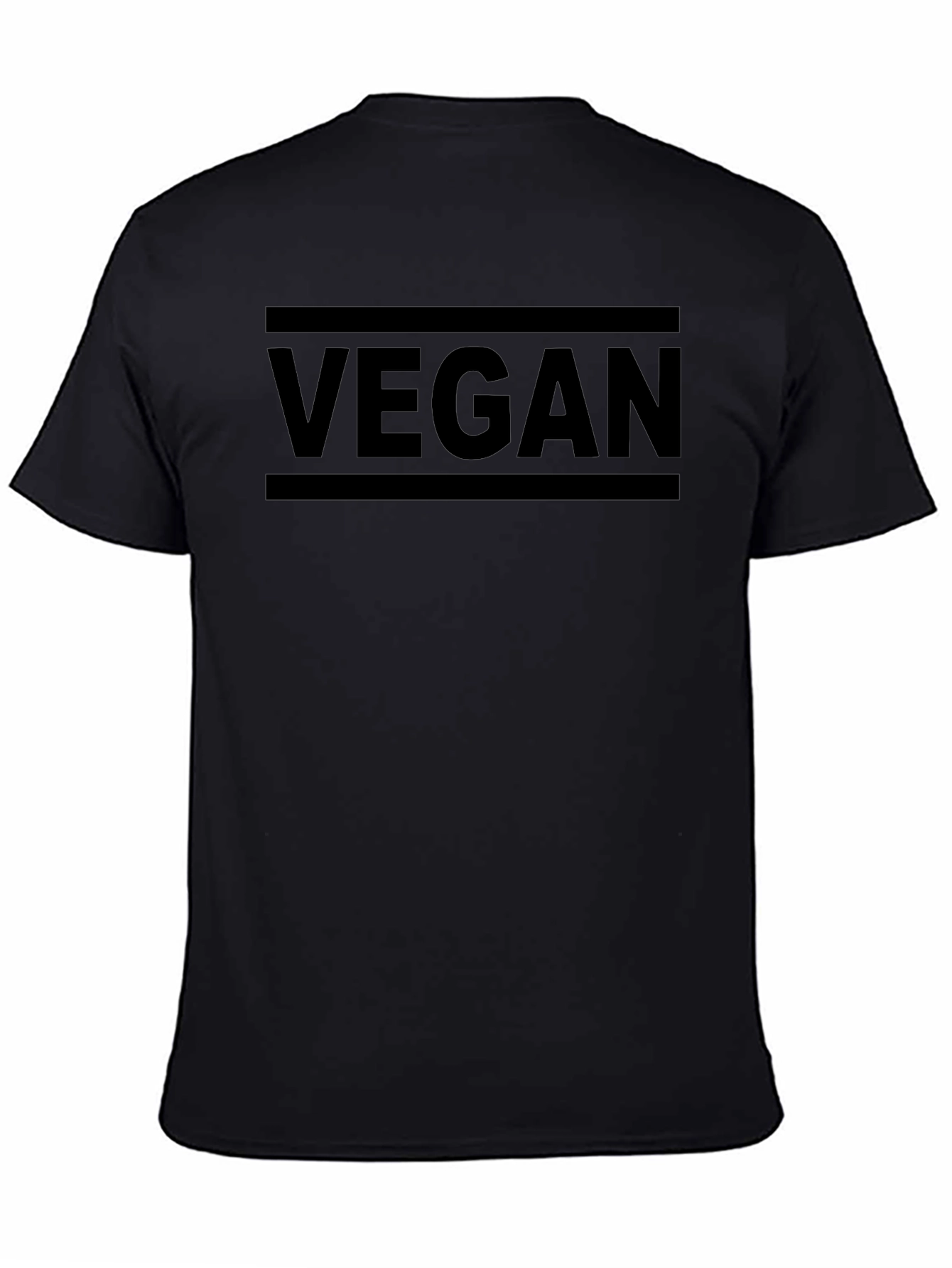 Vegan Graphic T-Shirt - Black Crew Neck Tee
