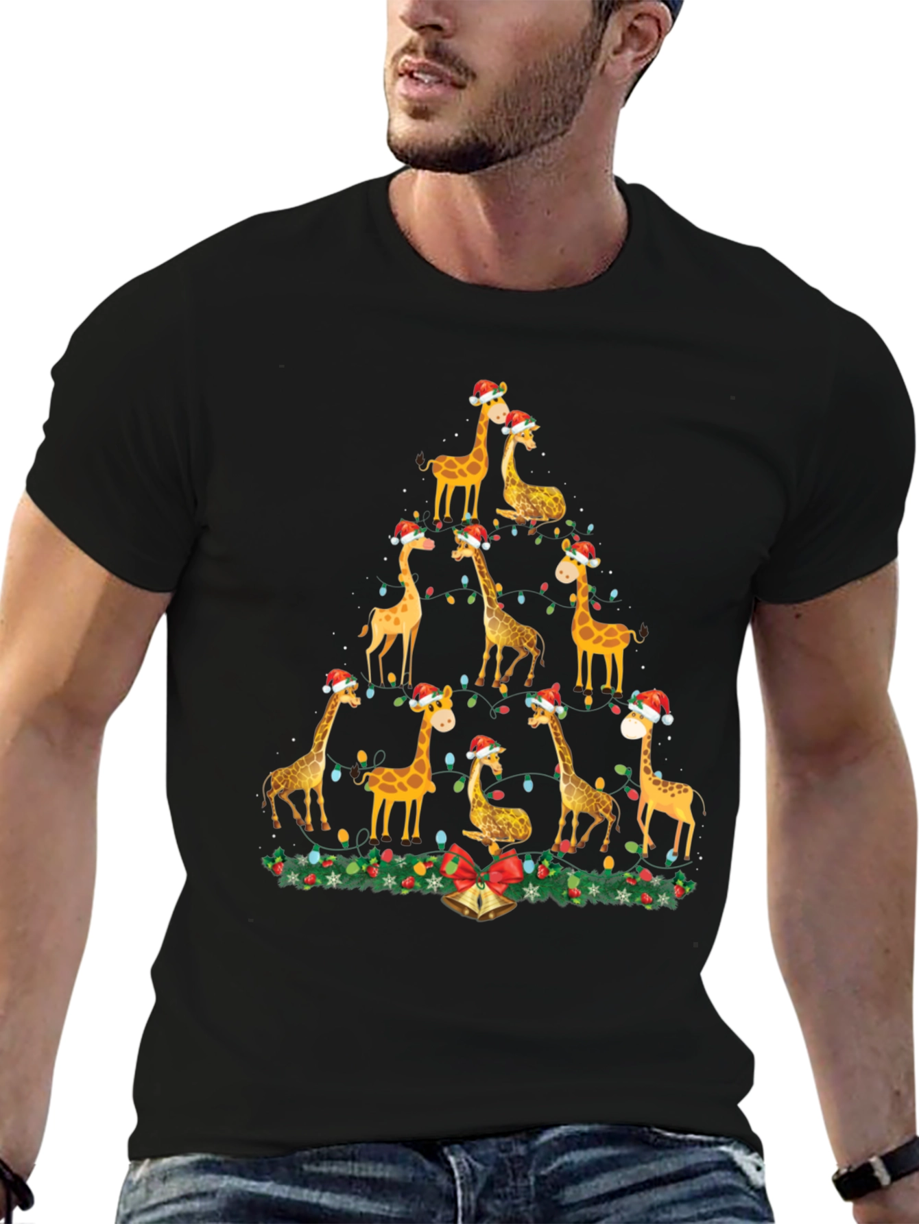 Giraffe Christmas Tree T-Shirt