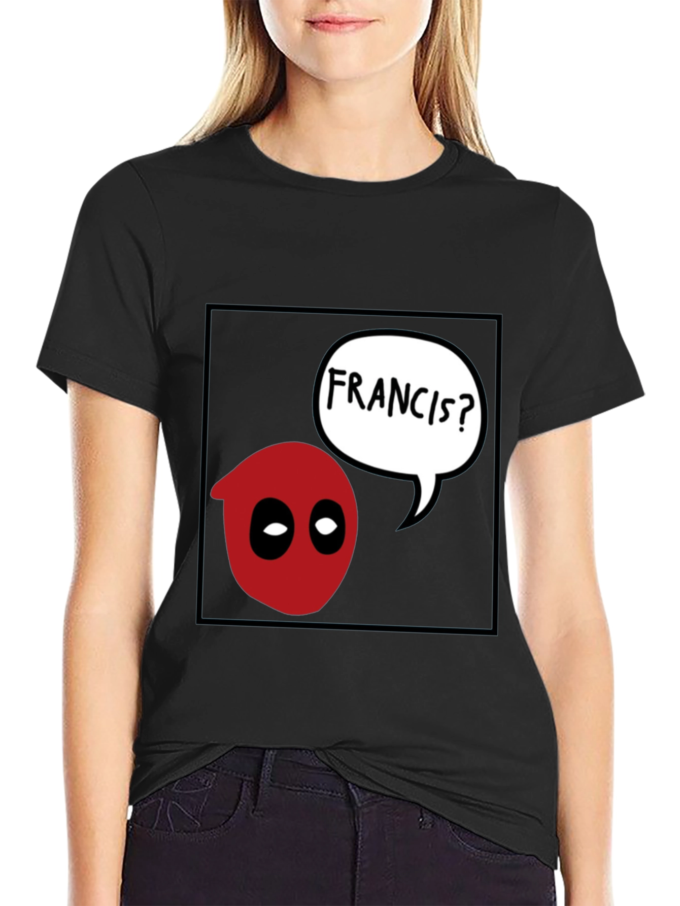 Deadpool Francis? Graphic Black T-Shirt