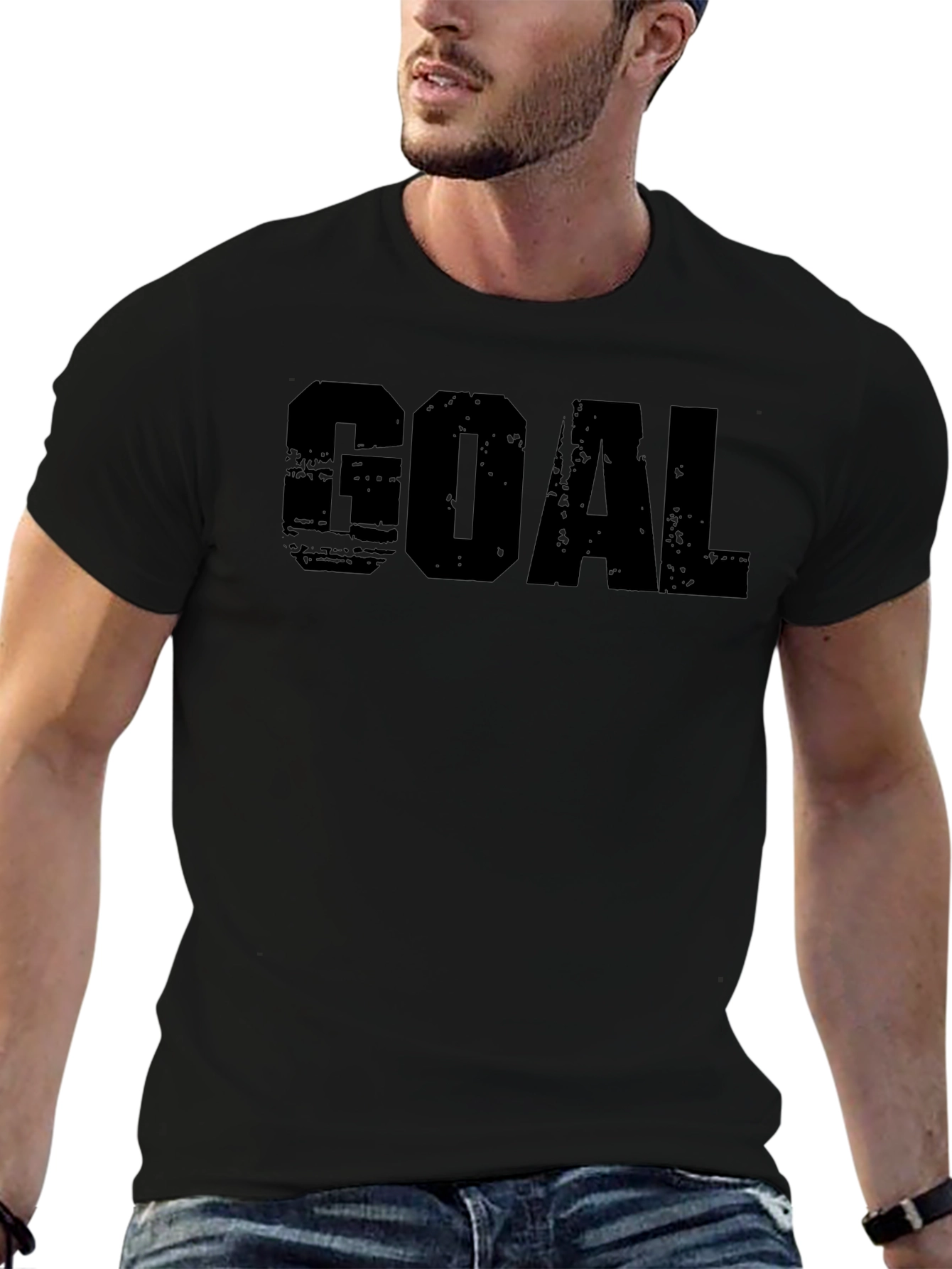 Mens GOAL Black Graphic T-Shirt