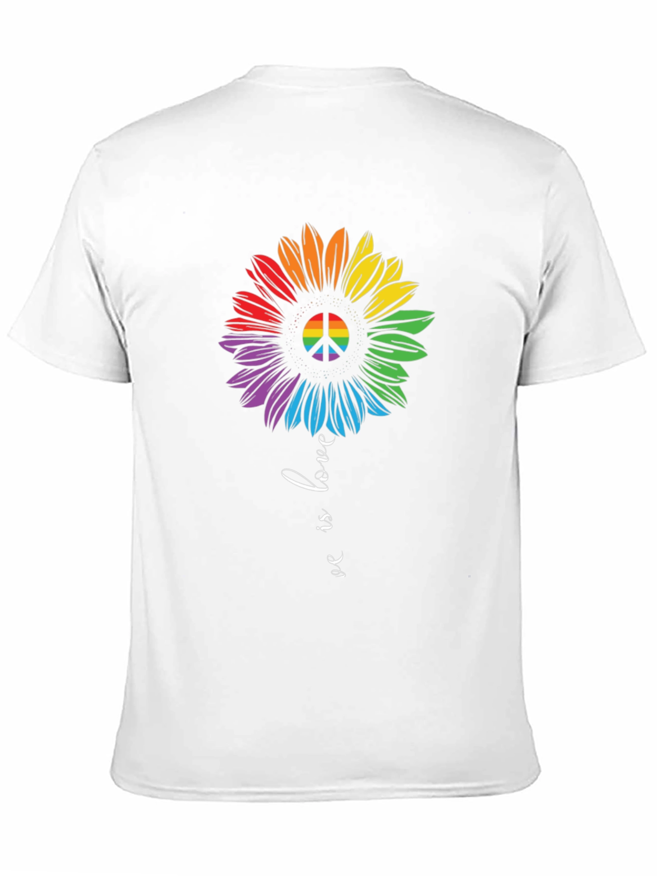 Rainbow Peace Sign Sunflower Graphic Tee