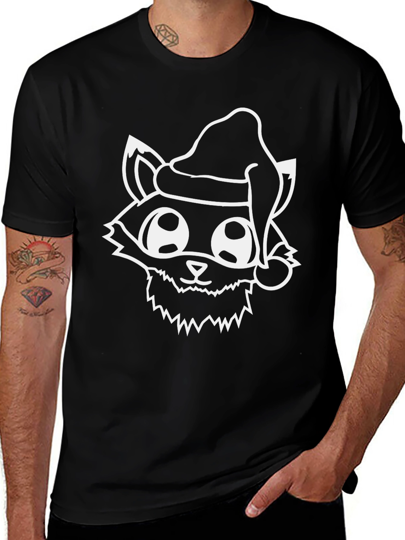 Festive Fox Tee: Holiday Graphic Print T-Shirt