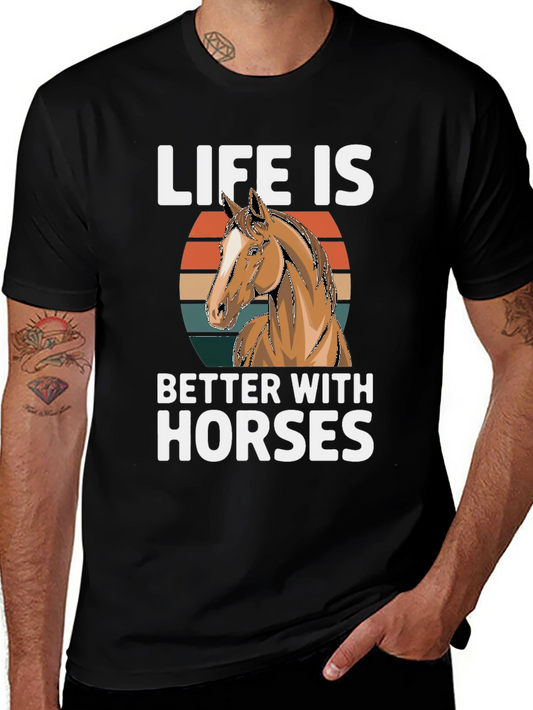 Life is Better with Horses Graphic T-Shirt