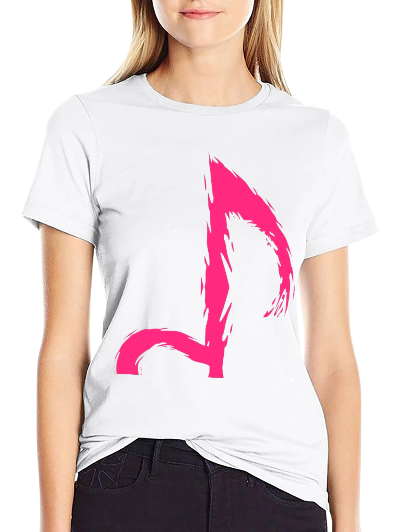 Edgy Pink Music Note Graphic Tee