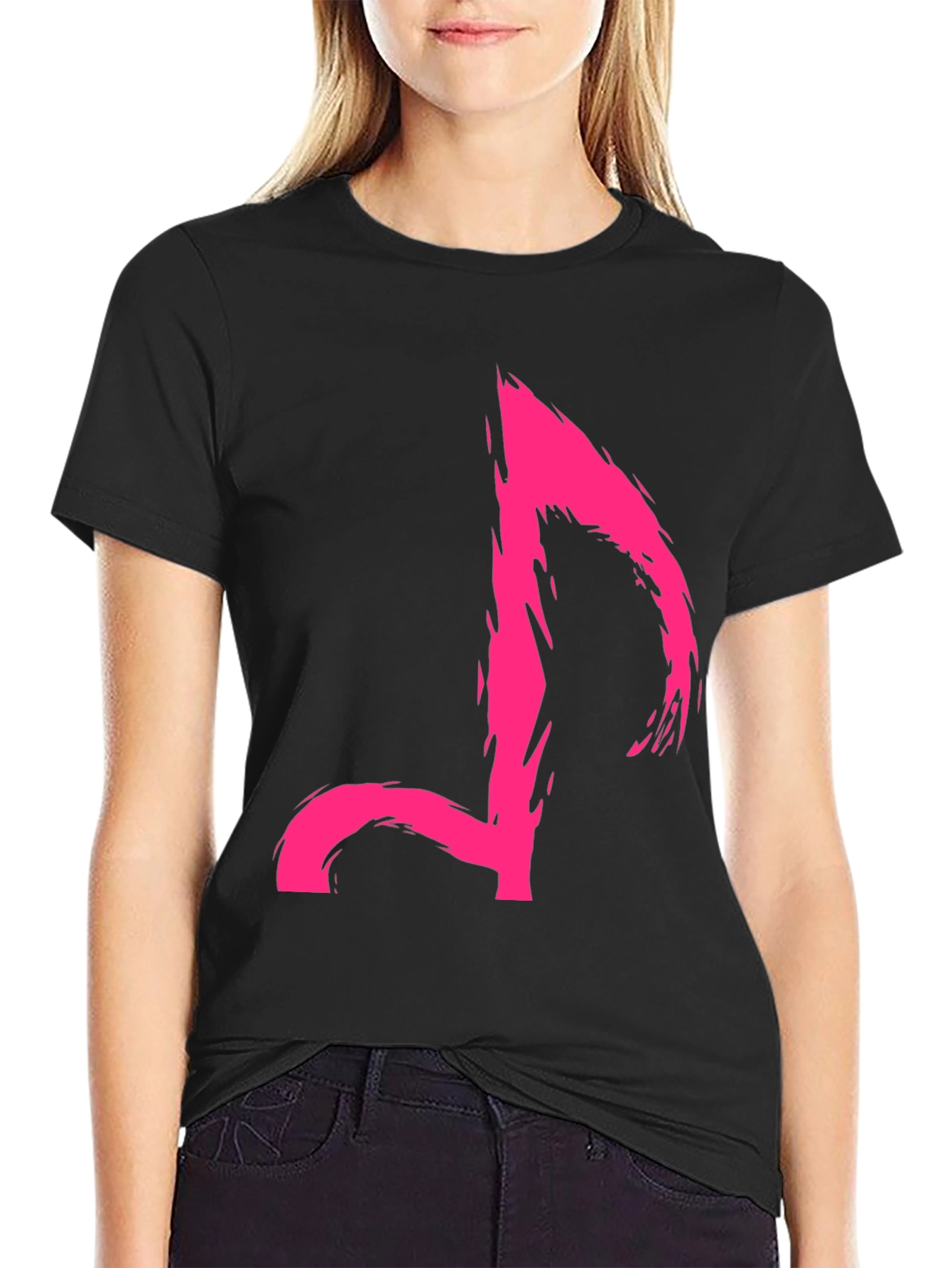 Edgy Pink Music Note Graphic Tee