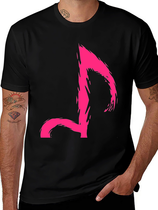 Edgy Pink Music Note Graphic Tee