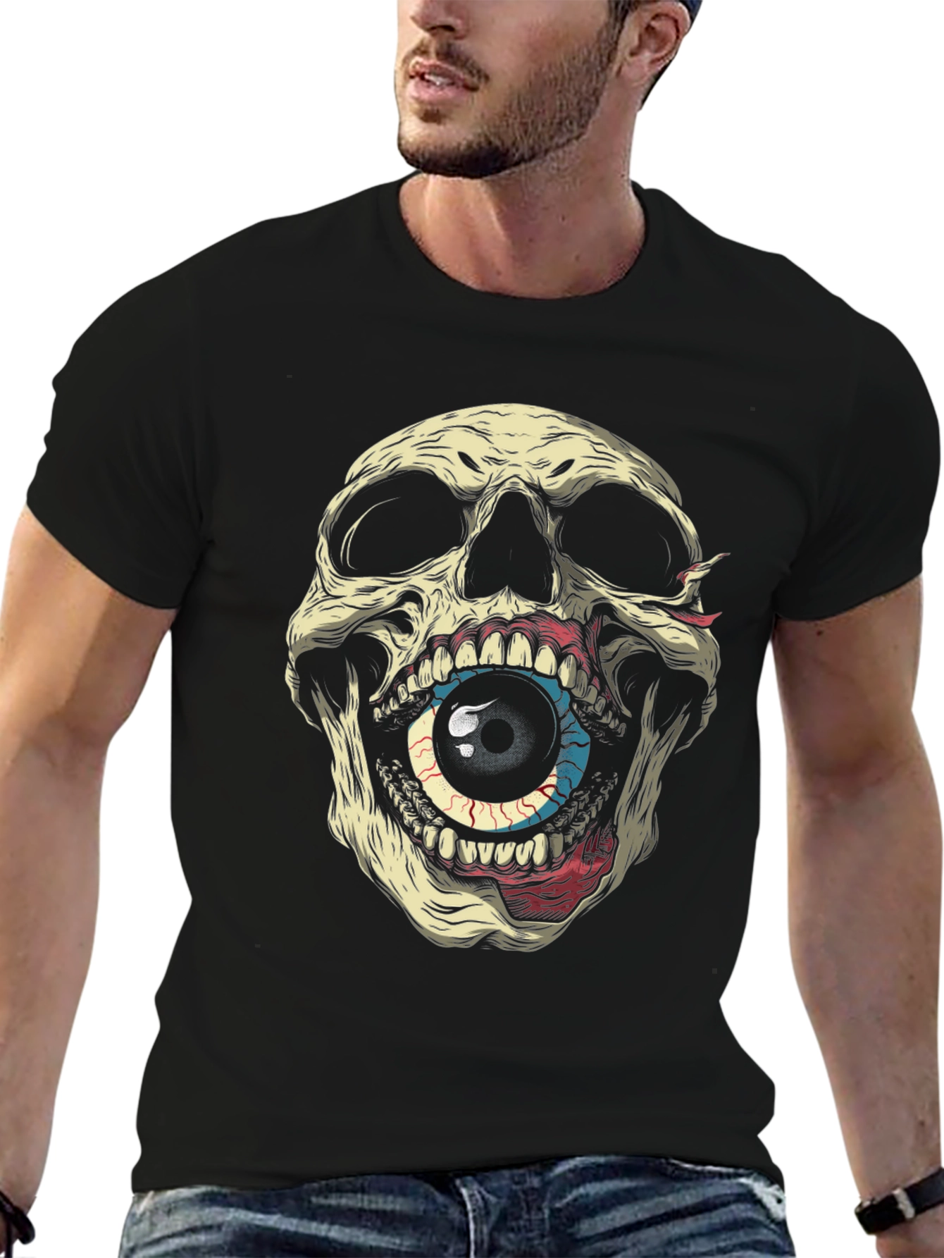 Skull Eye Graphic Tee - Mens Black T-Shirt