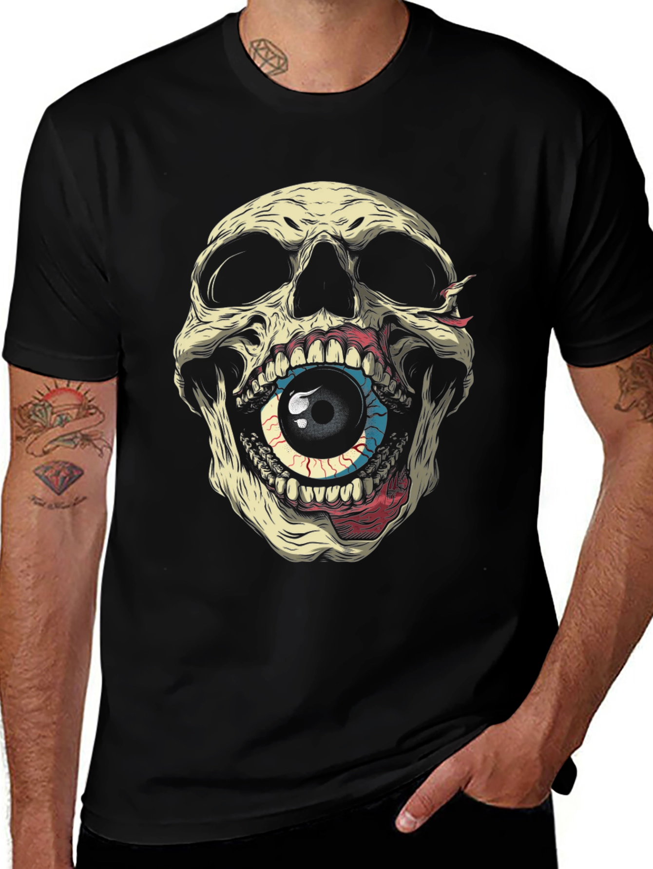 Skull Eye Graphic Tee - Mens Black T-Shirt