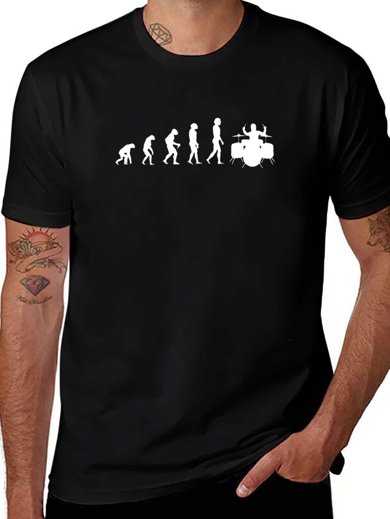 Evolution of Drummer T-Shirt - Black Cotton Tee