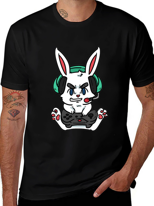 Gamer Bunny T-Shirt - Funny Cartoon Rabbit Tee