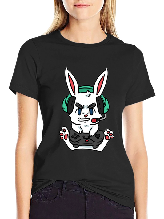 Gamer Bunny T-Shirt - Funny Cartoon Rabbit Tee