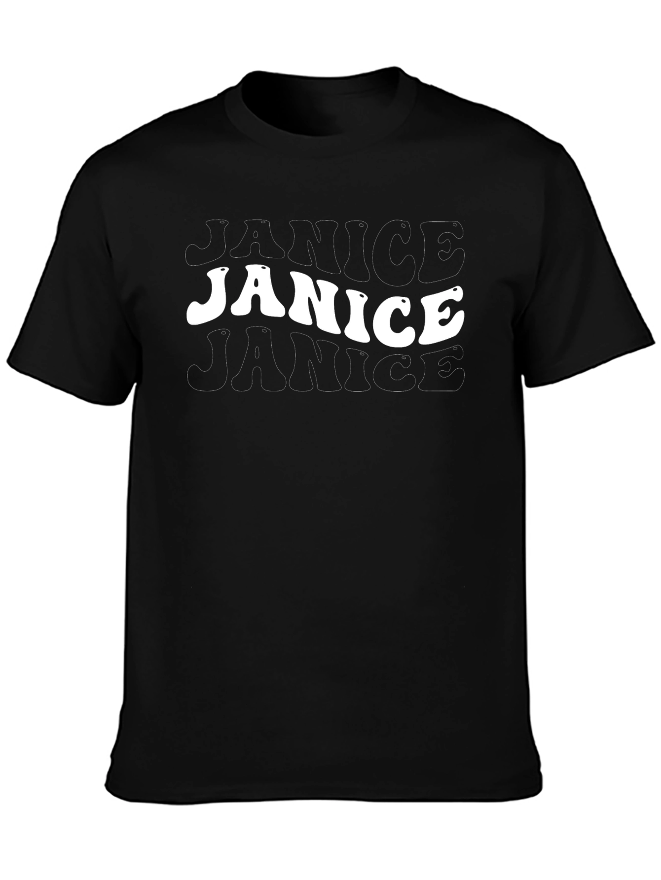 Janice Graphic Tee - Black Cotton T-Shirt