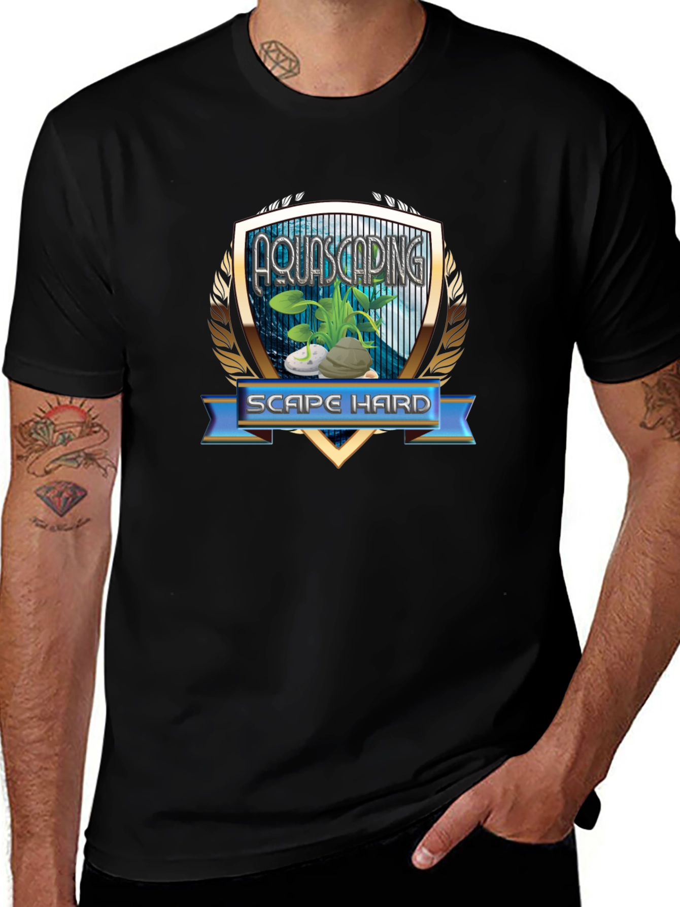 Aquascaping Scape Hard Graphic T-Shirt