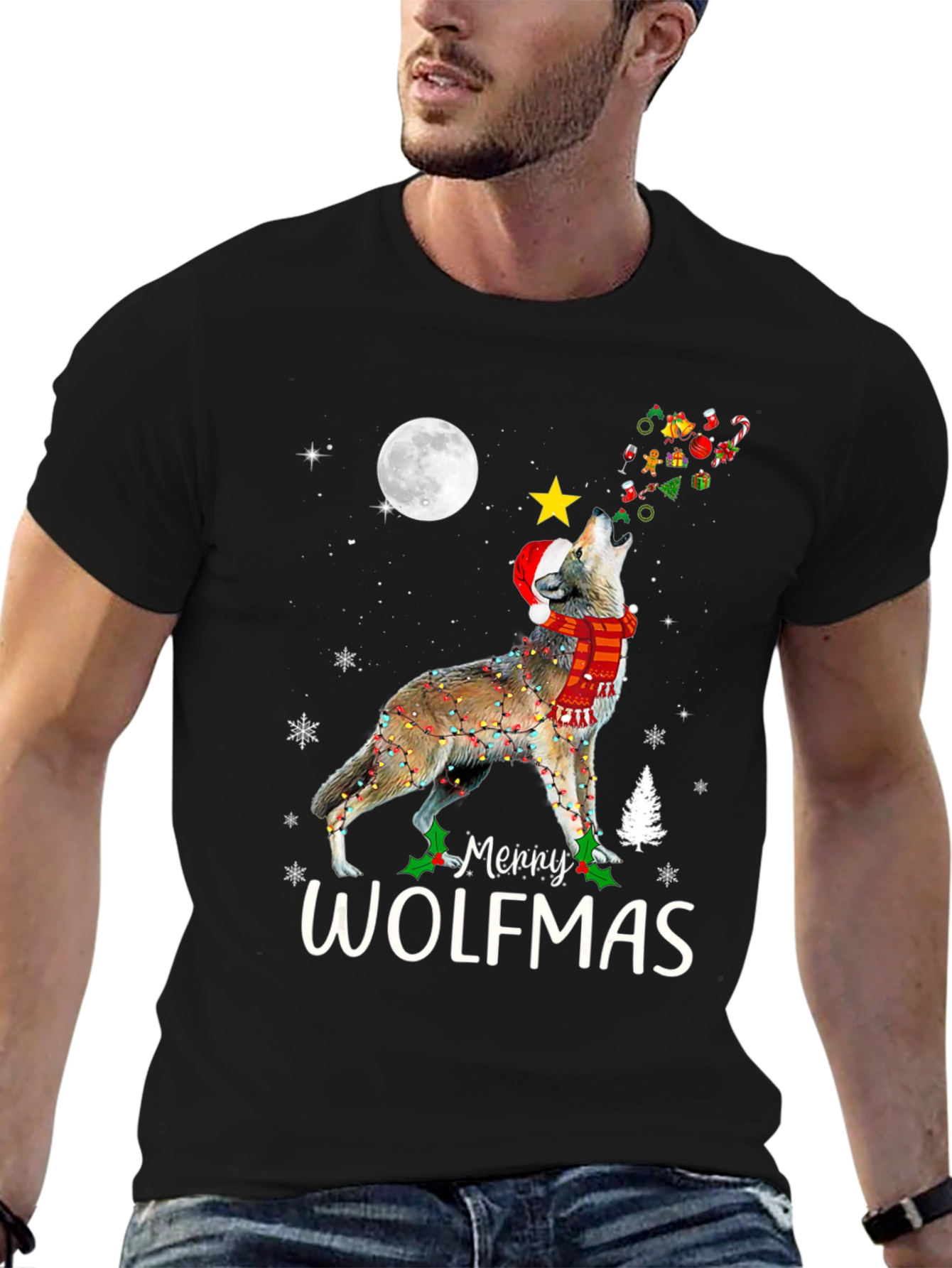 Merry Wolfmas Christmas T-Shirt