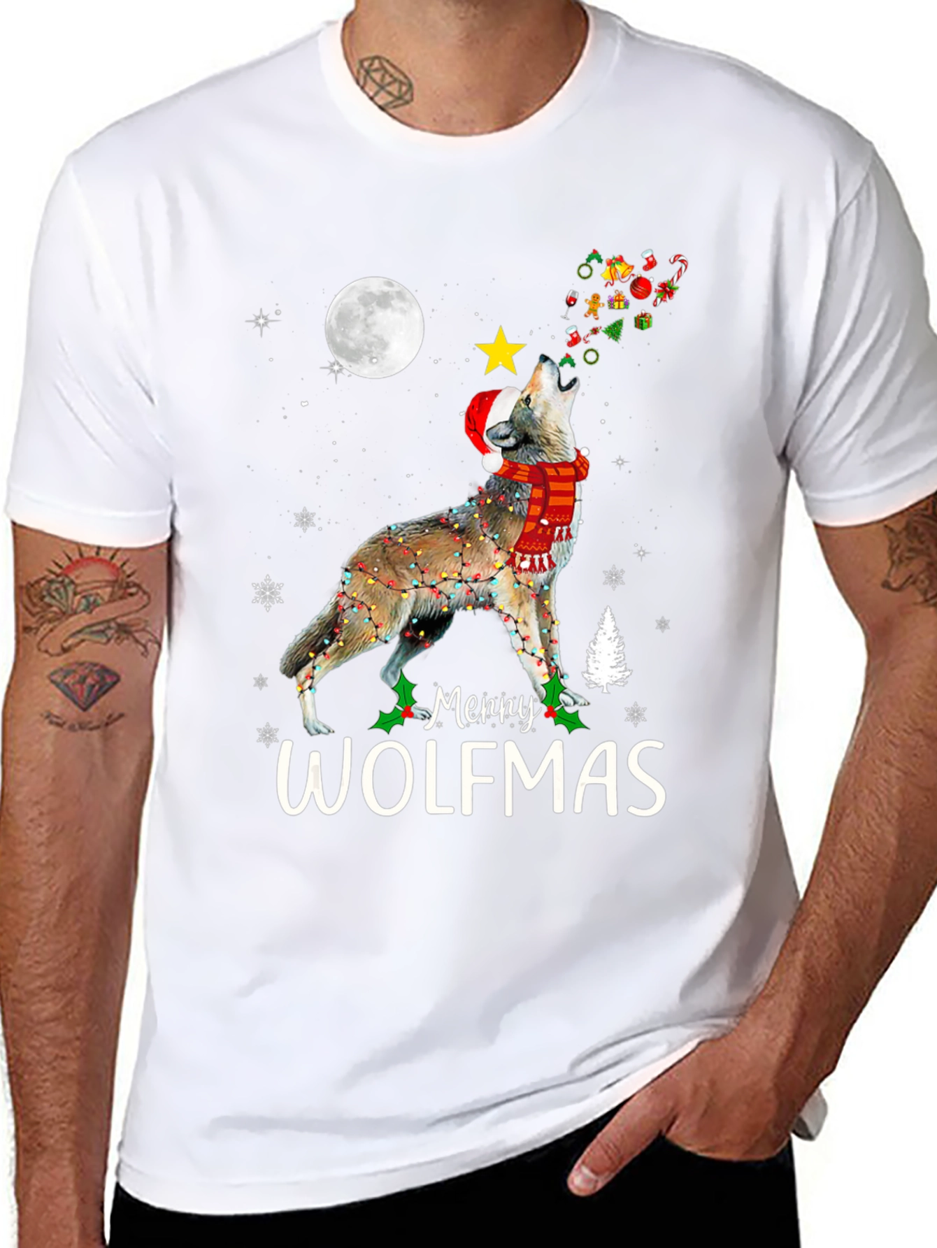 Merry Wolfmas Christmas T-Shirt