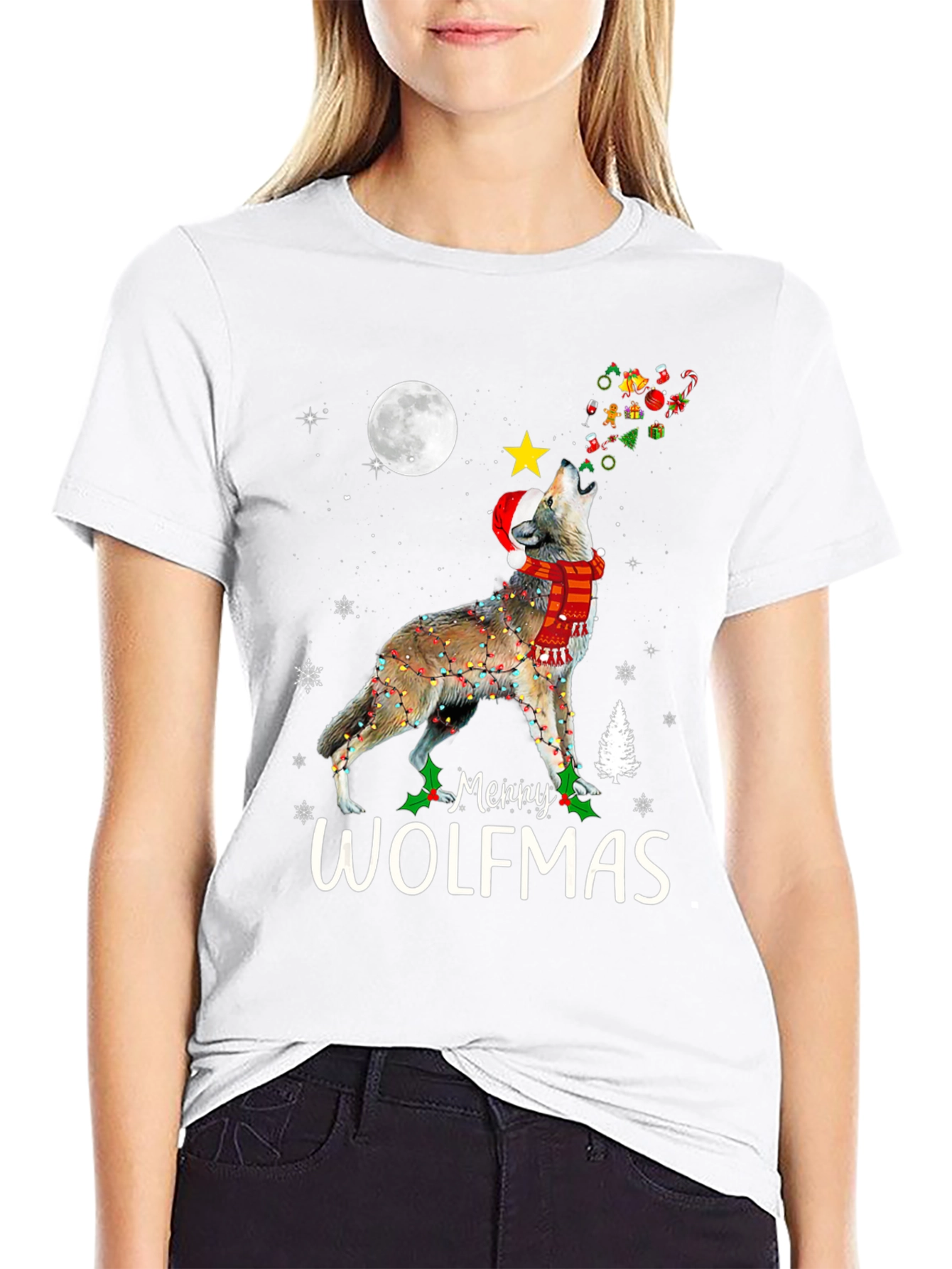 Merry Wolfmas Christmas T-Shirt