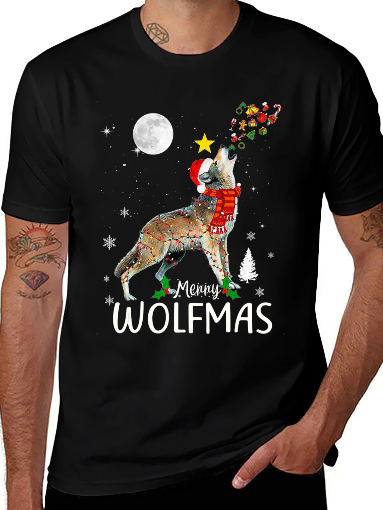 Merry Wolfmas Christmas T-Shirt