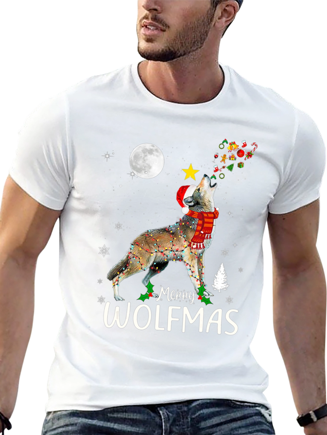Merry Wolfmas Christmas T-Shirt