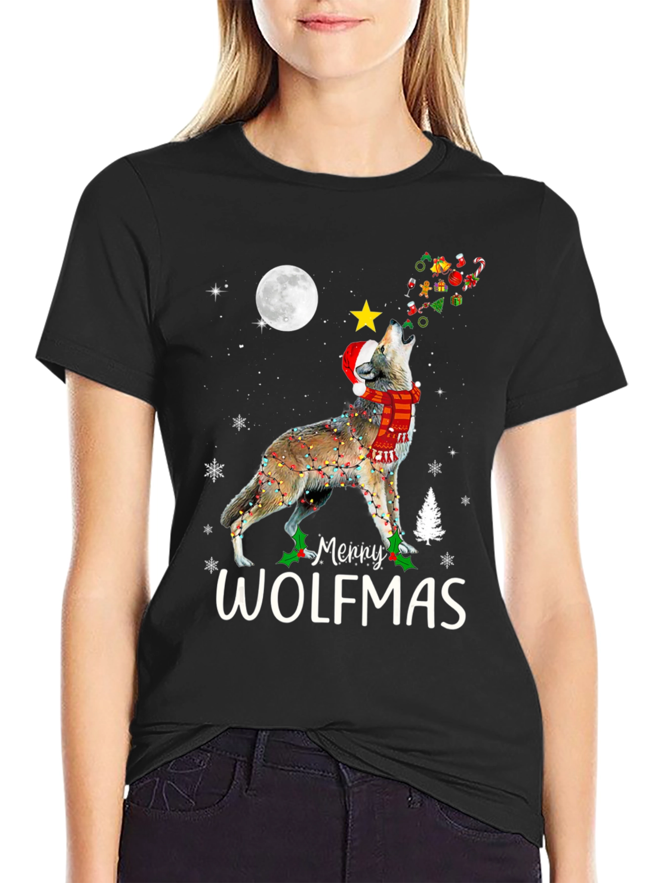 Merry Wolfmas Christmas T-Shirt