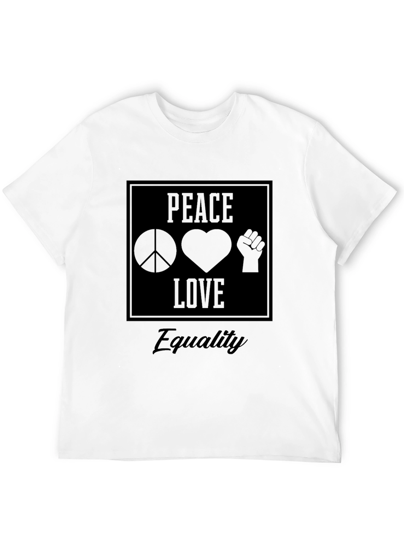 Peace Love Equality Graphic Tee - Black