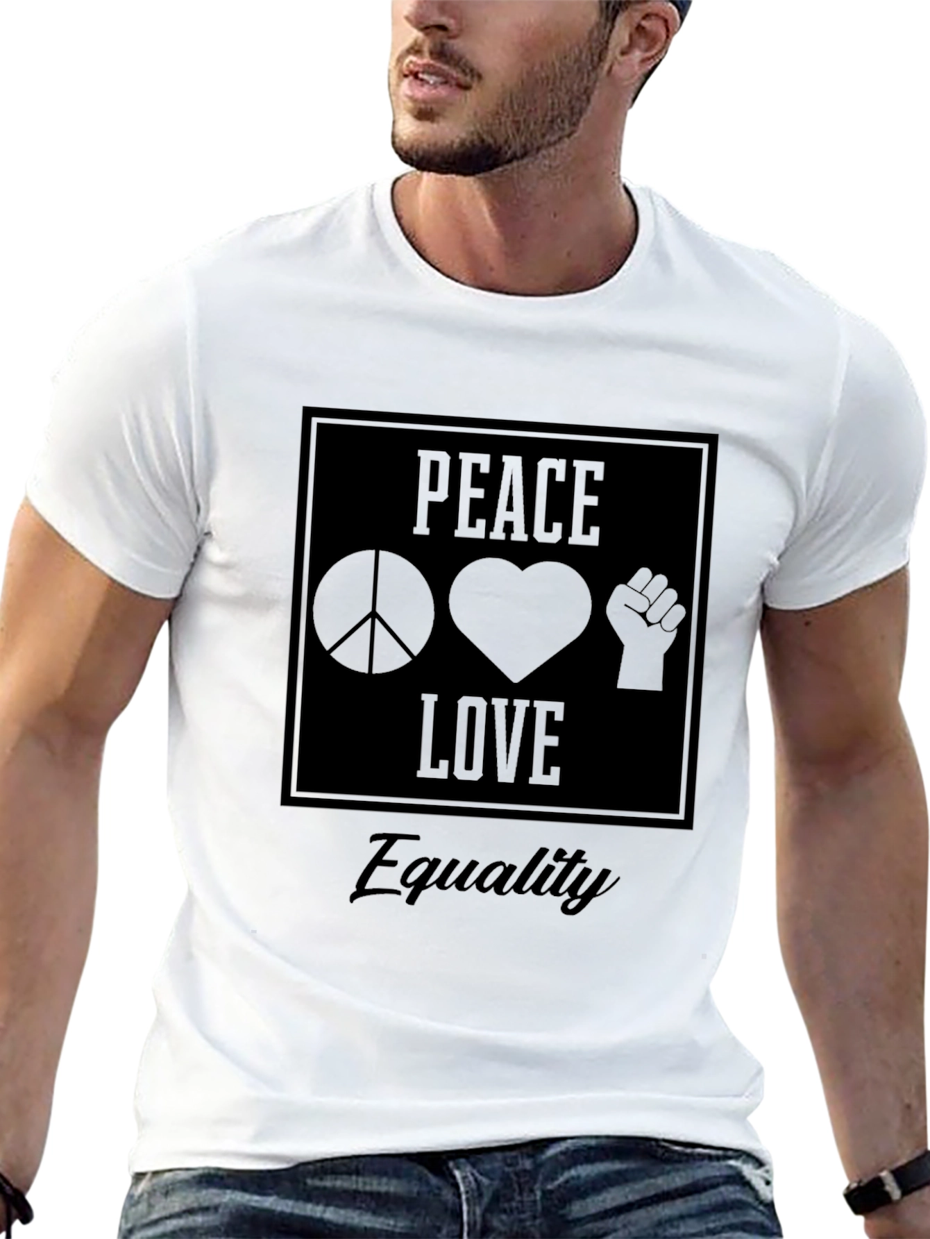 Peace Love Equality Graphic Tee - Black