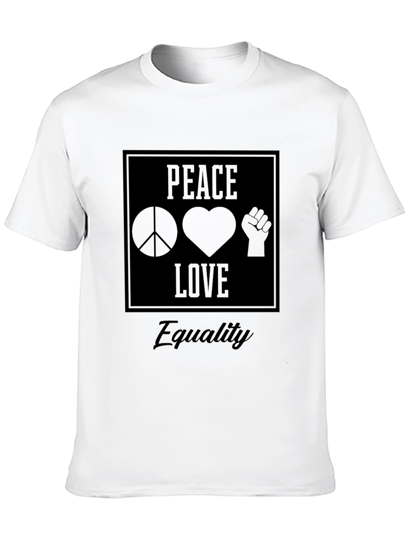 Peace Love Equality Graphic Tee - Black