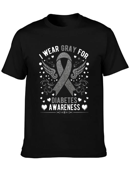Gray Diabetes Awareness T-Shirt