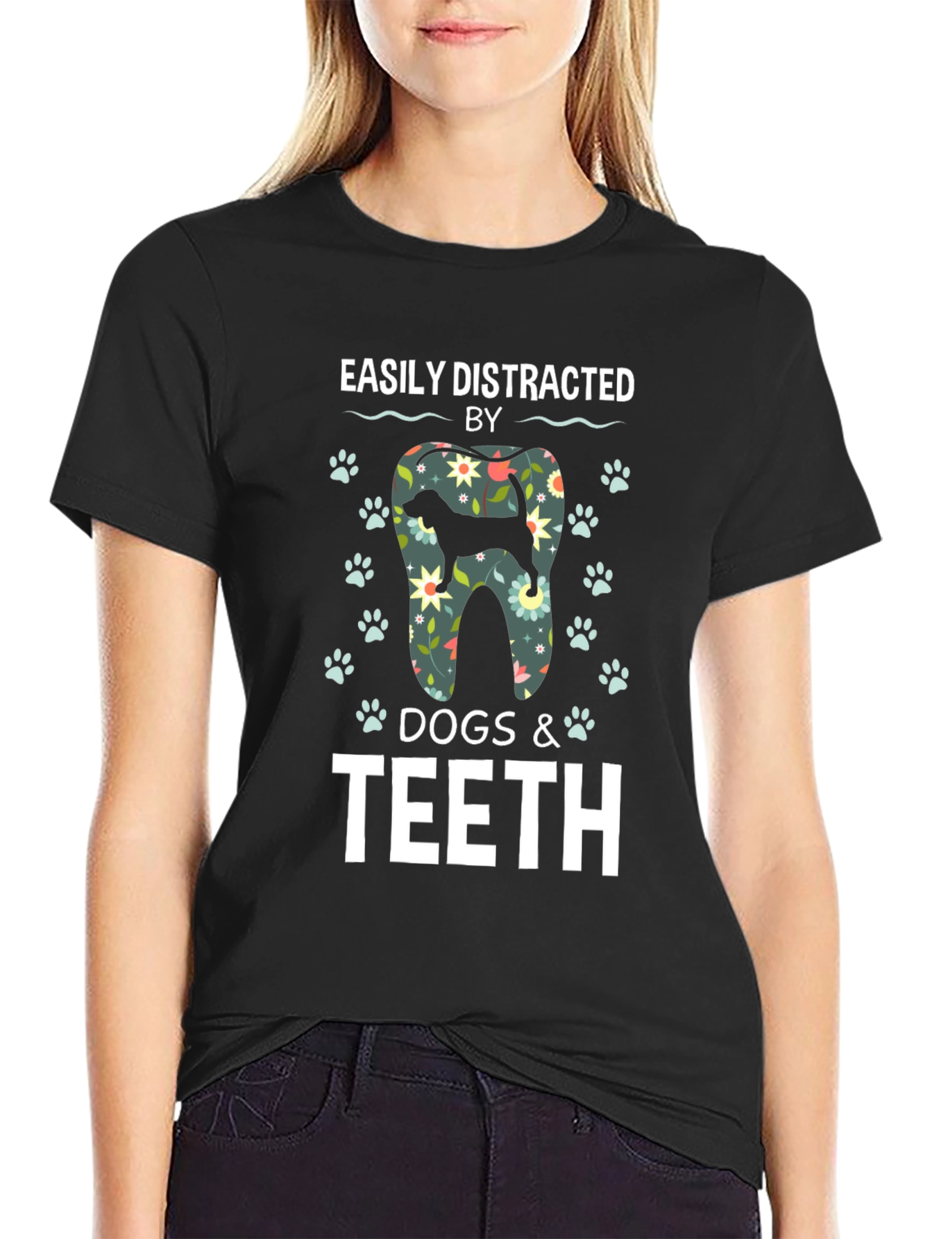 Easily Distracted by Dogs & Teeth T-Shirt