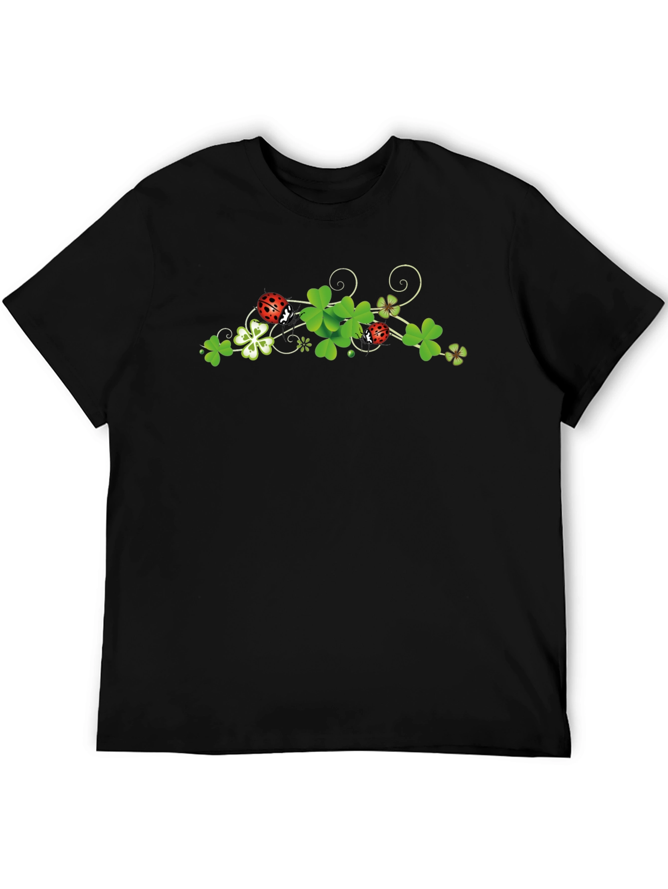 Lucky Ladybug Shamrock T-Shirt - Black