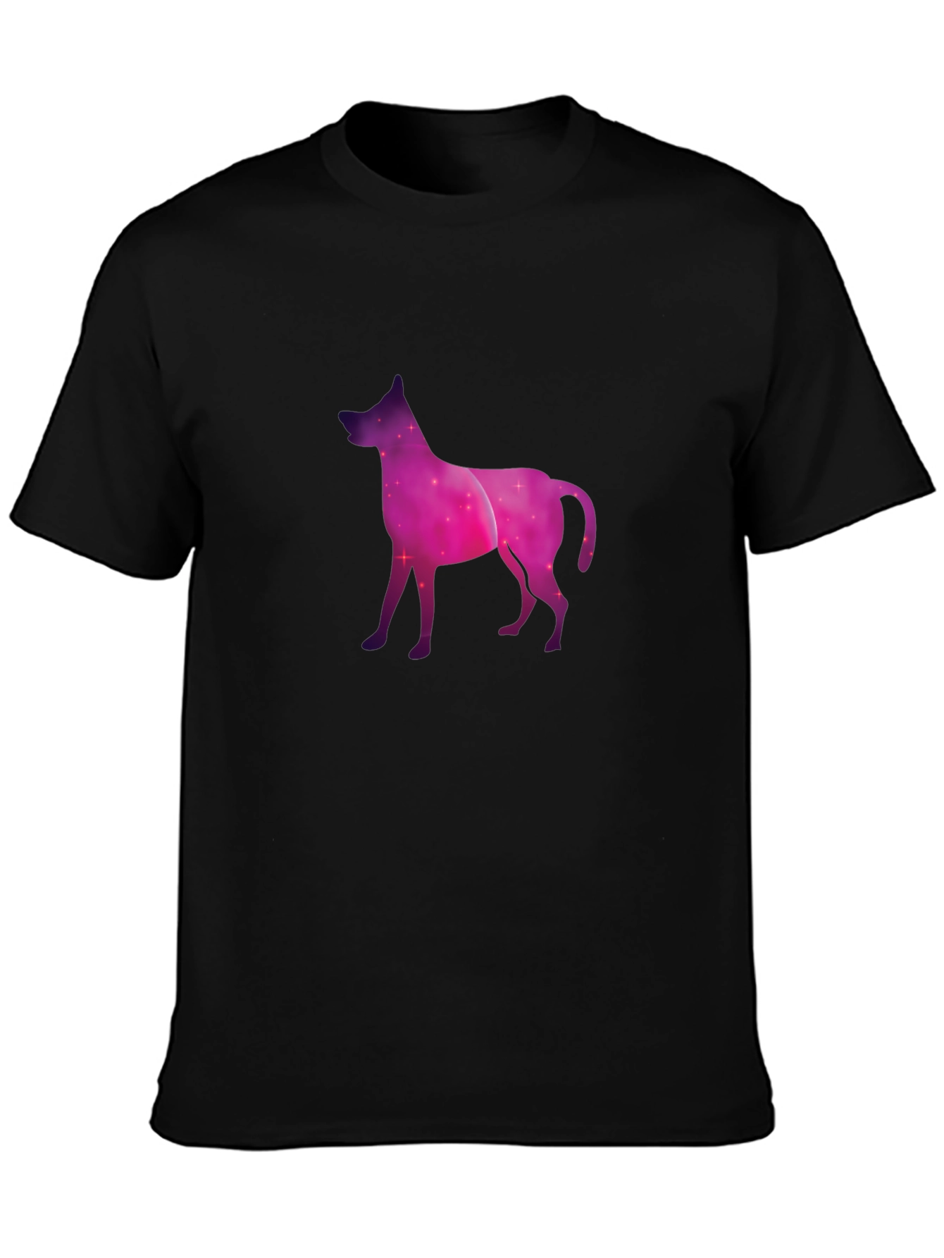 Cosmic Dog Graphic Tee - Black Cotton Blend