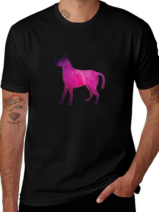 Cosmic Dog Graphic Tee - Black Cotton Blend