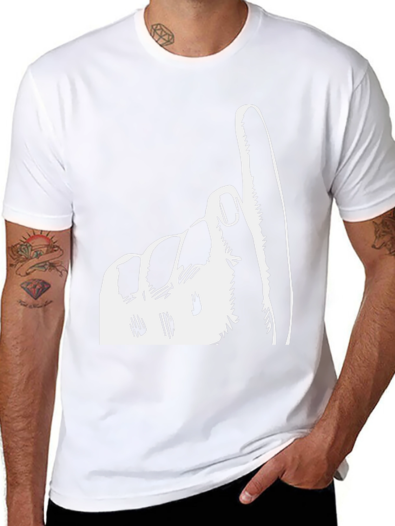 Index Finger Up Graphic Tee - Black