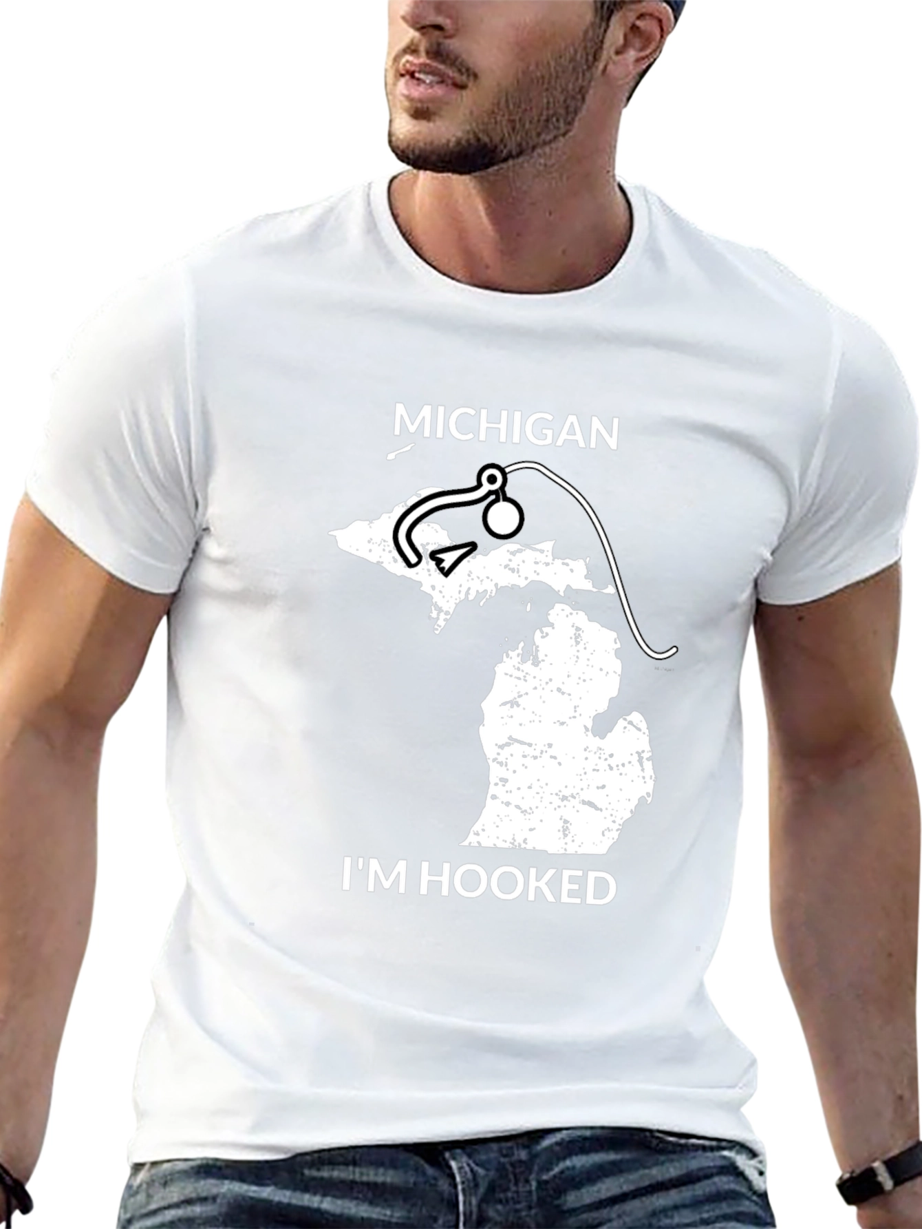 Michigan Fishing T-Shirt - Im Hooked State Pride Tee