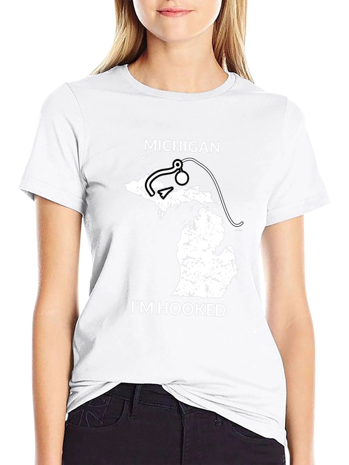 Michigan Fishing T-Shirt - Im Hooked State Pride Tee