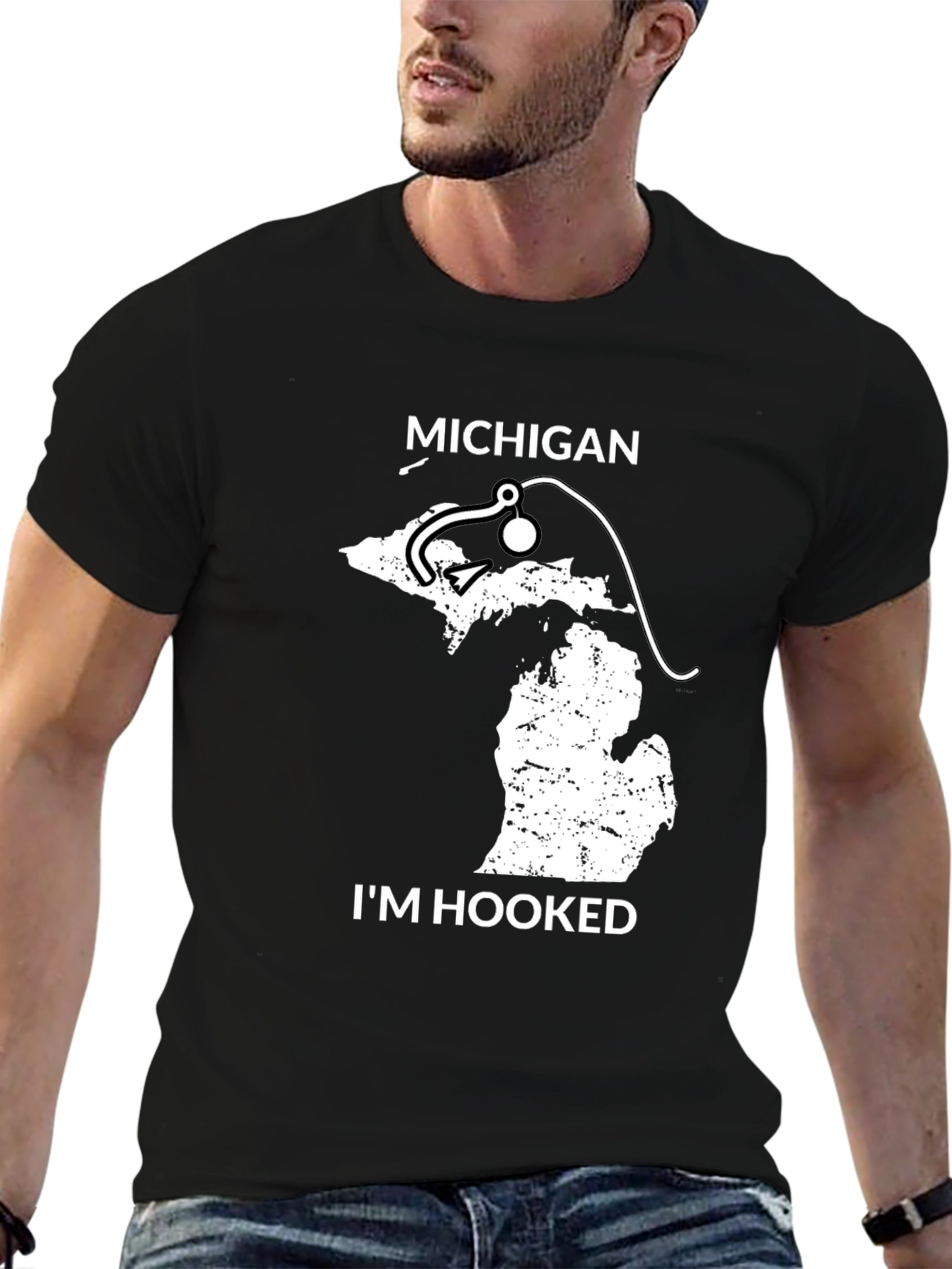 Michigan Fishing T-Shirt - Im Hooked State Pride Tee