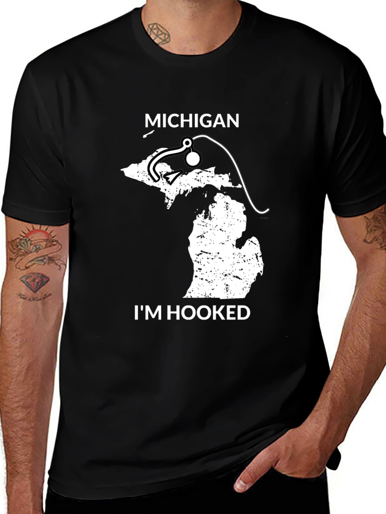 Michigan Fishing T-Shirt - Im Hooked State Pride Tee