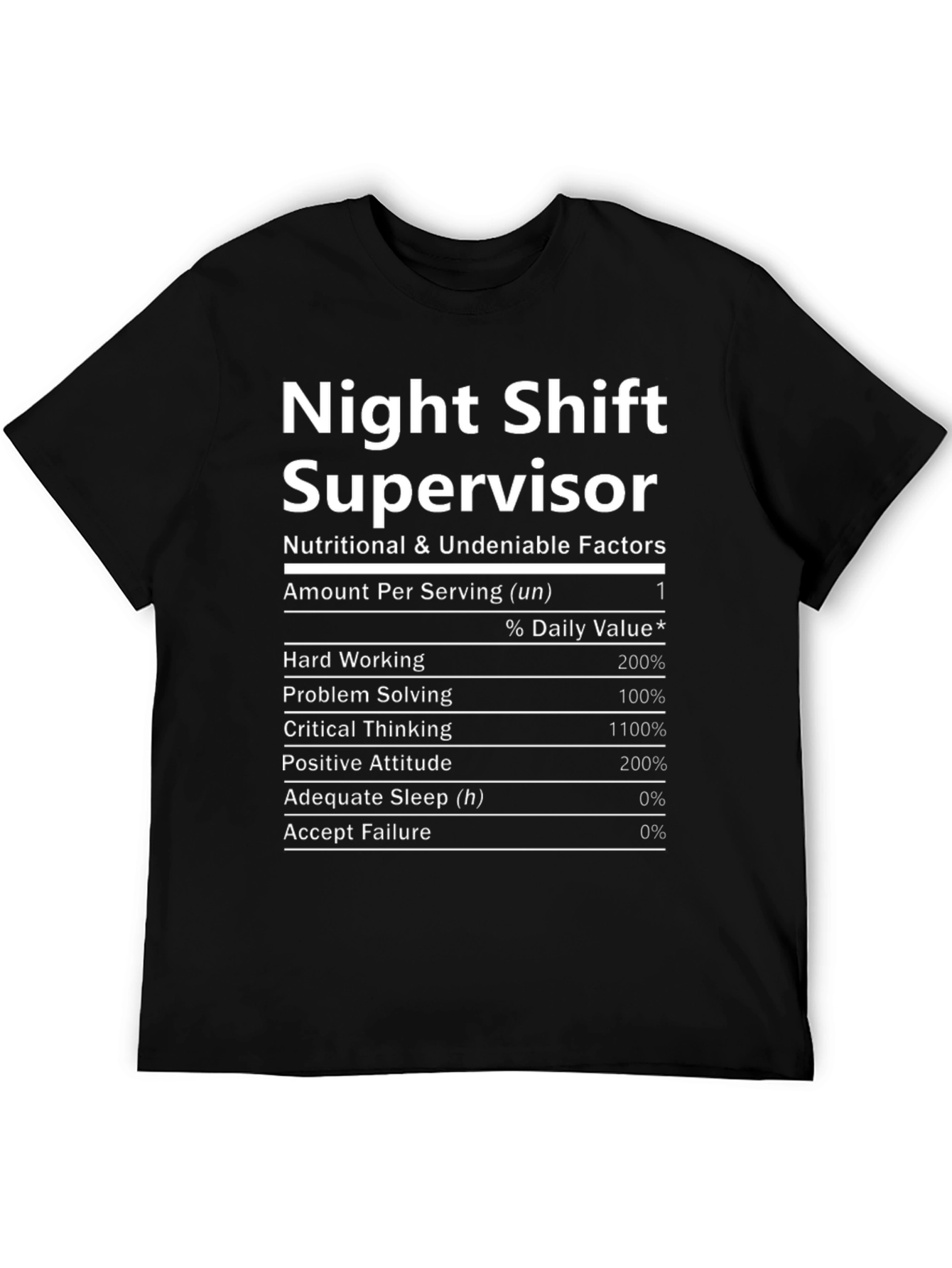 Night Shift Supervisor Novelty T-Shirt