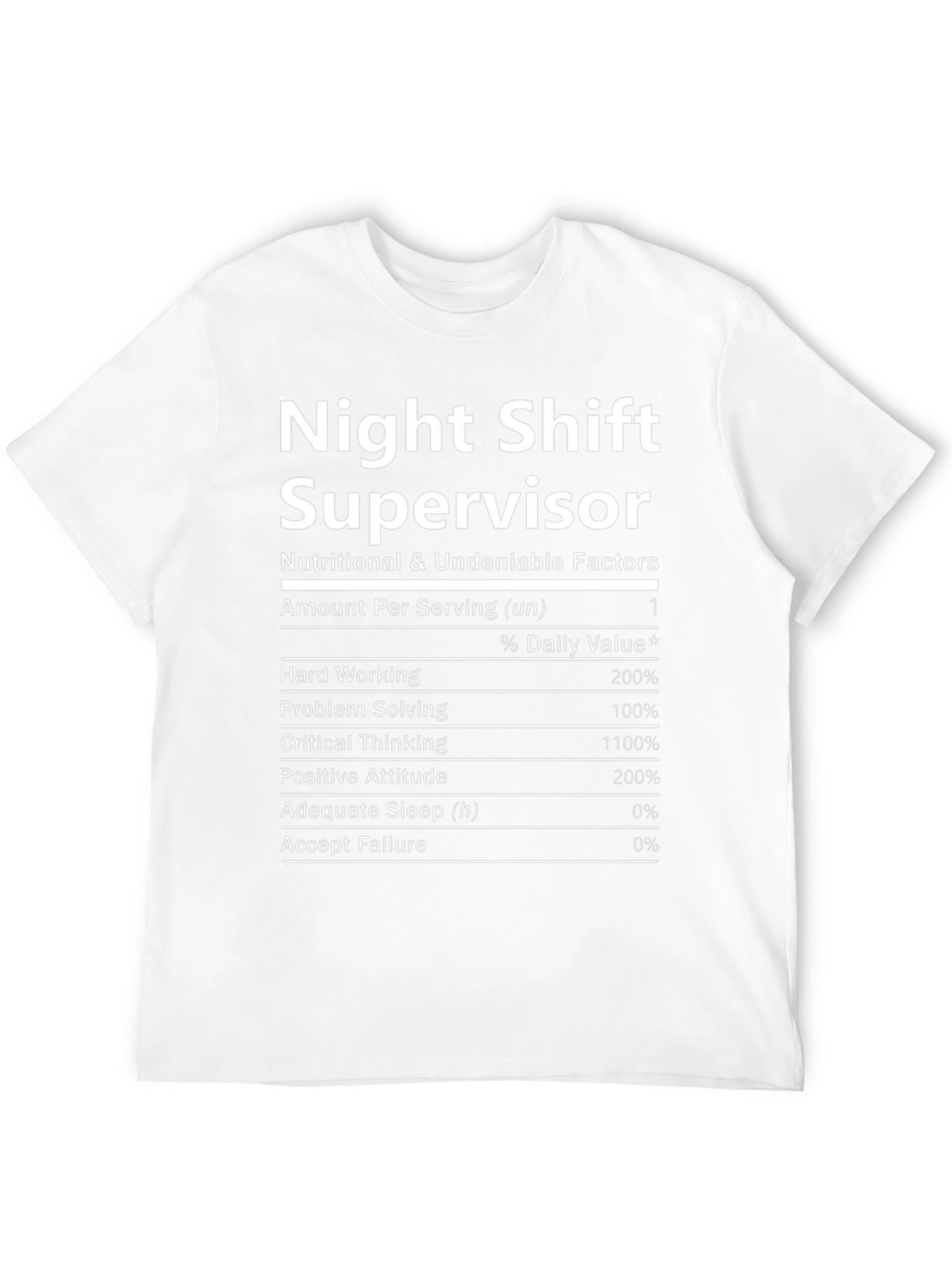 Night Shift Supervisor Novelty T-Shirt