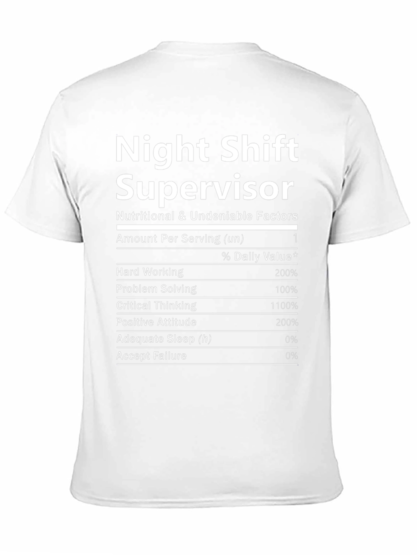 Night Shift Supervisor Novelty T-Shirt