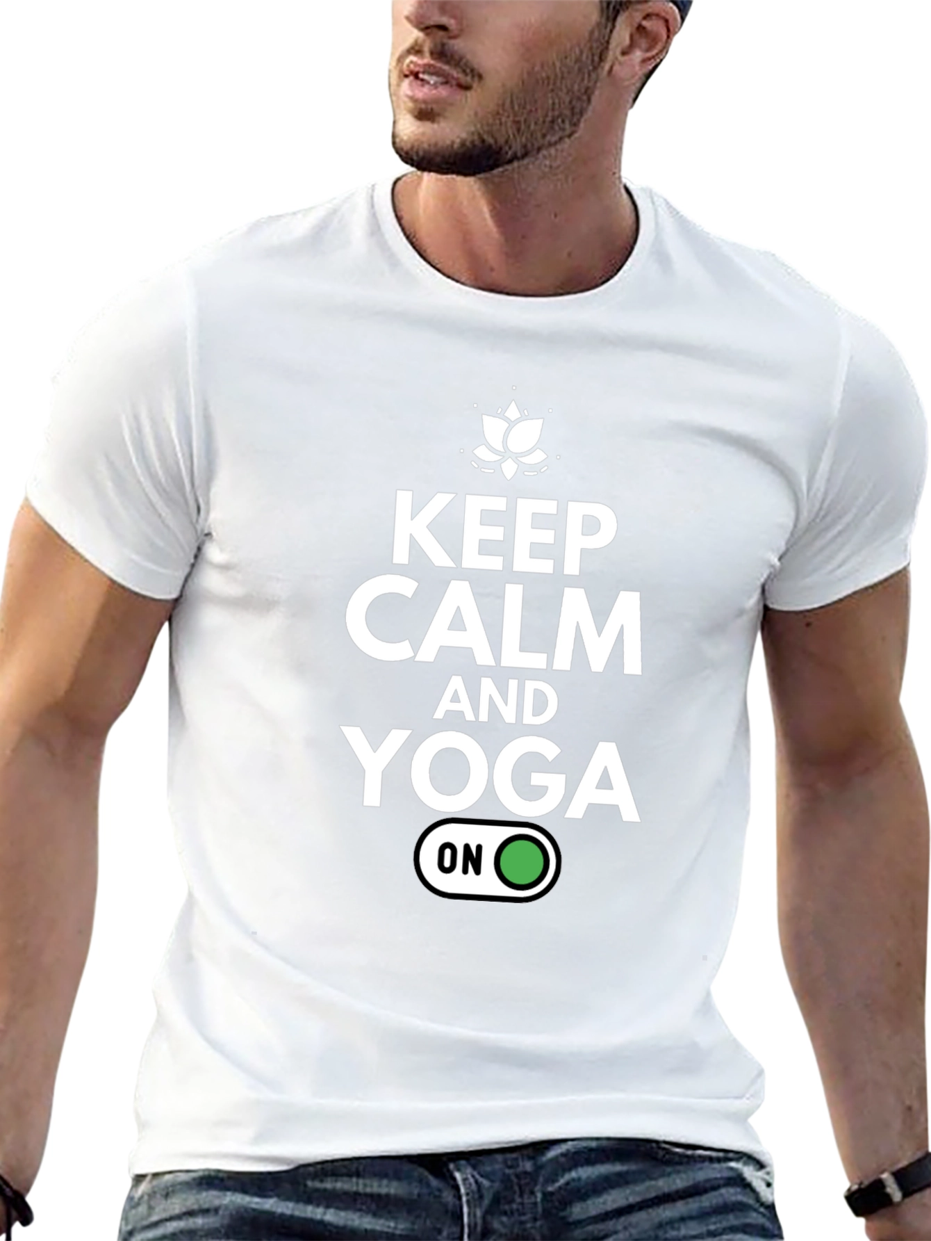 Keep Calm & Yoga On Black Graphic T-Shirt