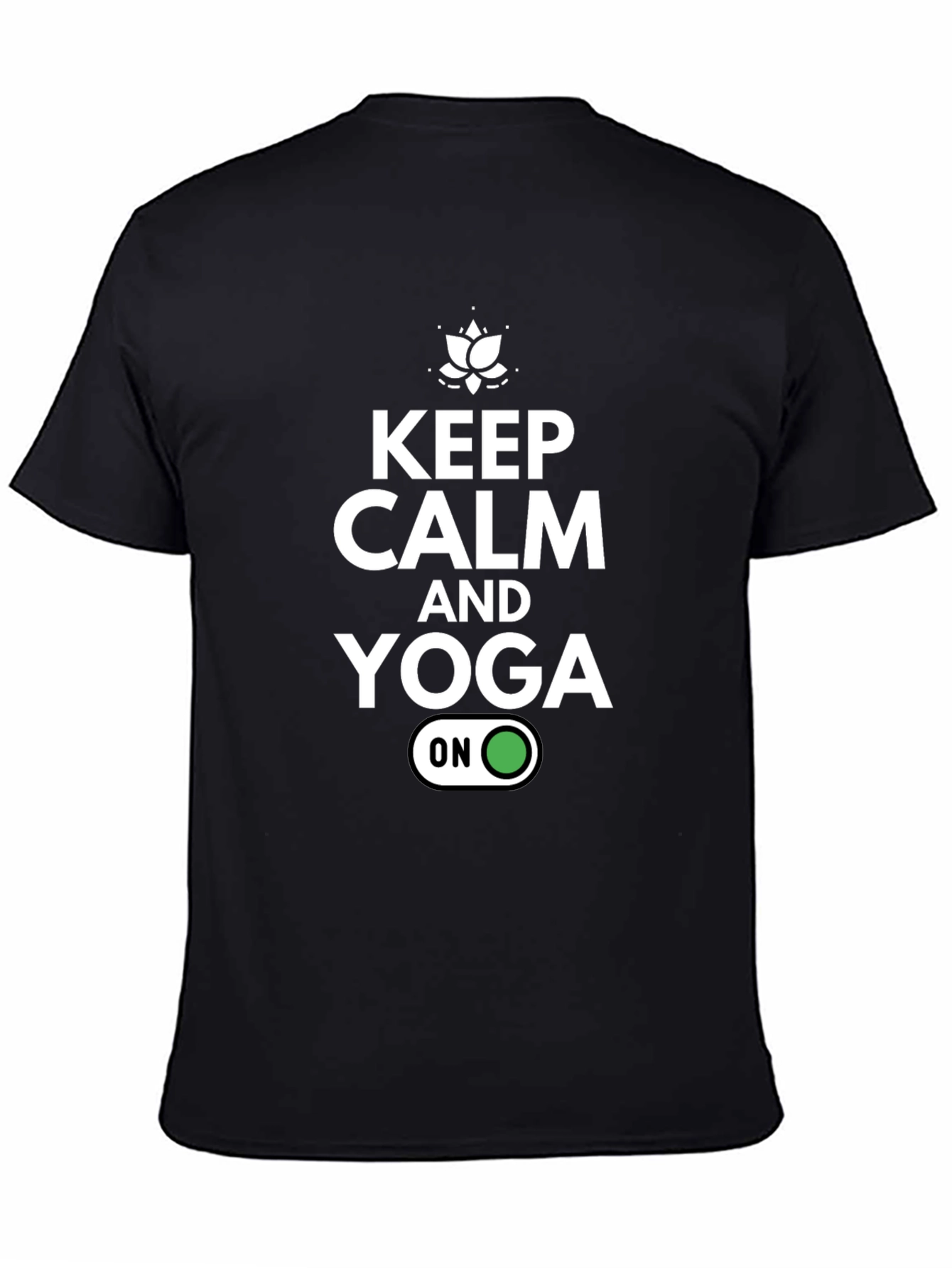 Keep Calm & Yoga On Black Graphic T-Shirt