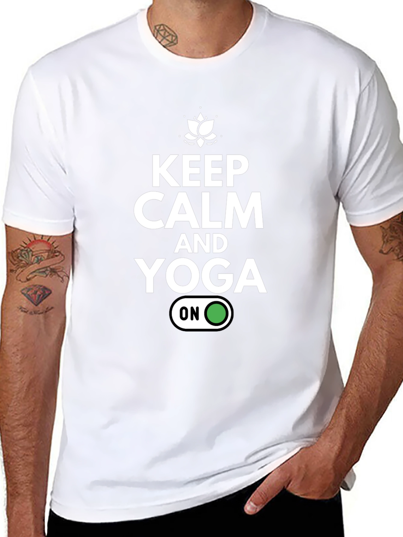 Keep Calm & Yoga On Black Graphic T-Shirt