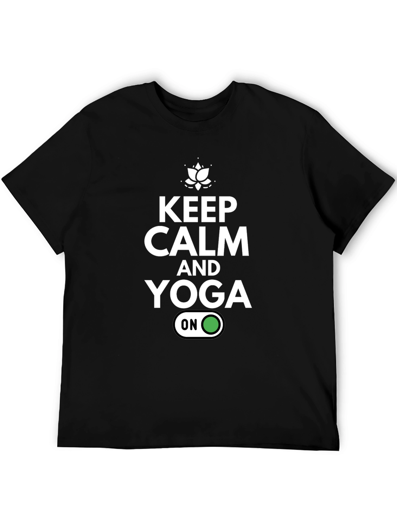 Keep Calm & Yoga On Black Graphic T-Shirt