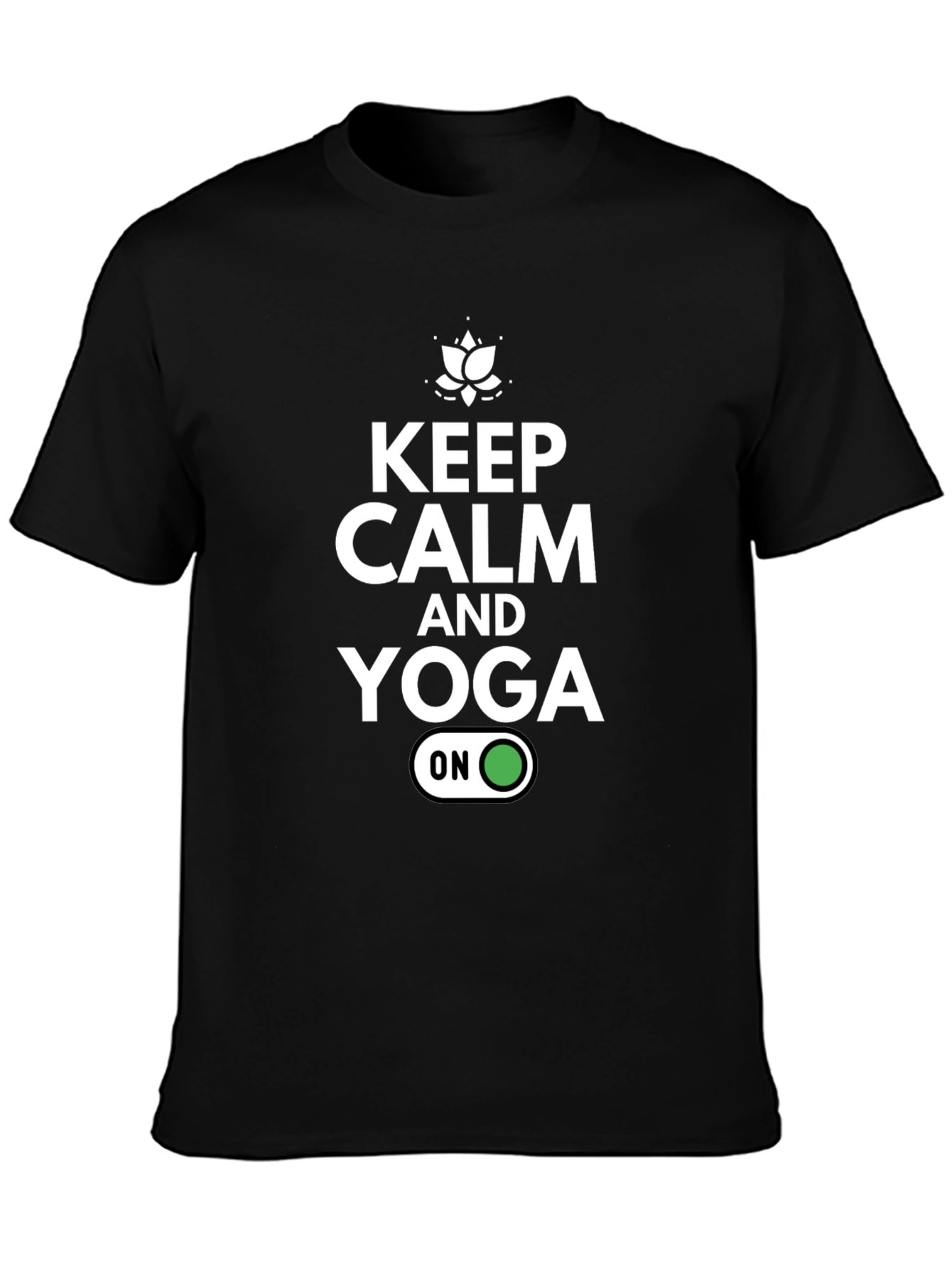Keep Calm & Yoga On Black Graphic T-Shirt