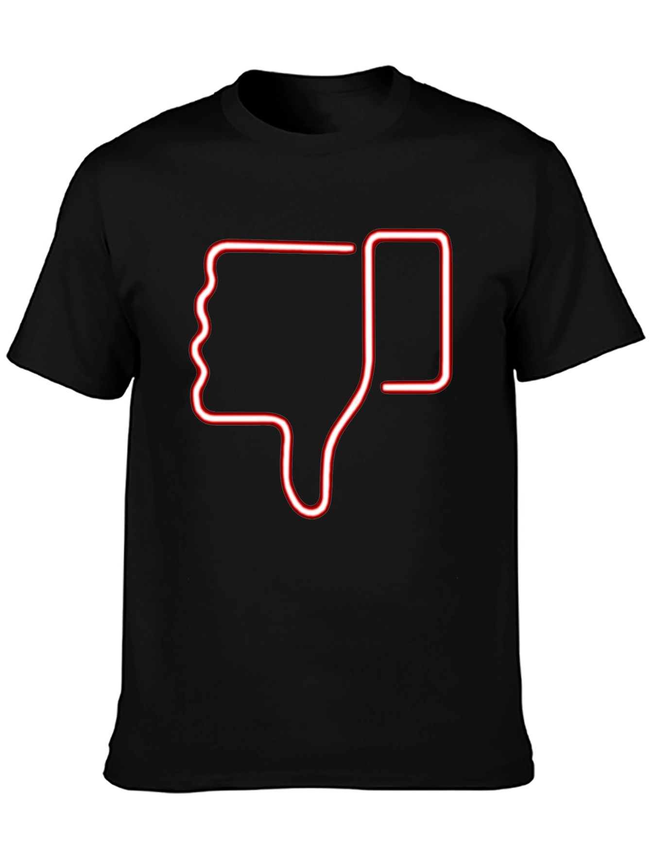 Neon Thumbs Down Graphic Tee - Black
