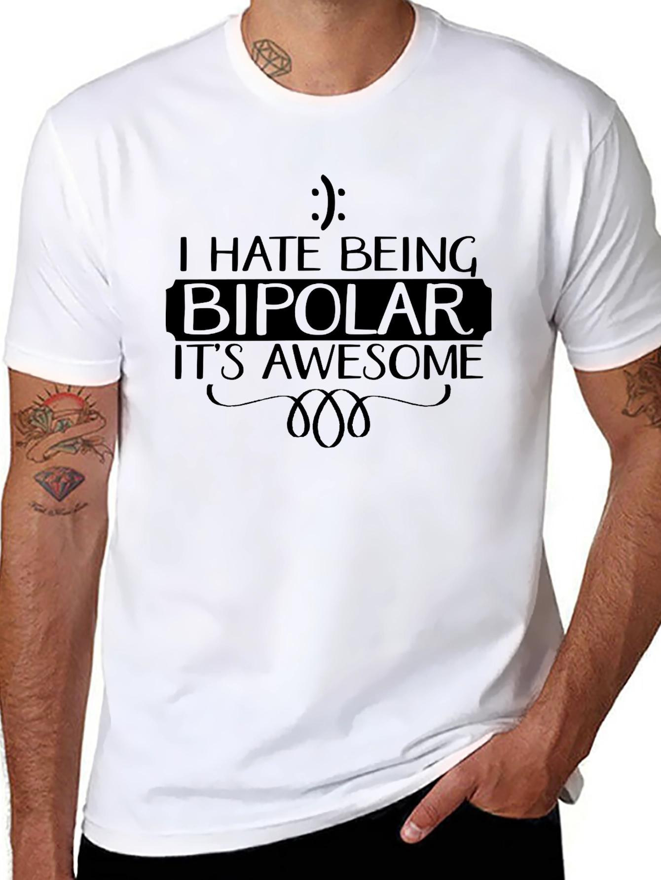 Bipolar Awesome Black T-Shirt