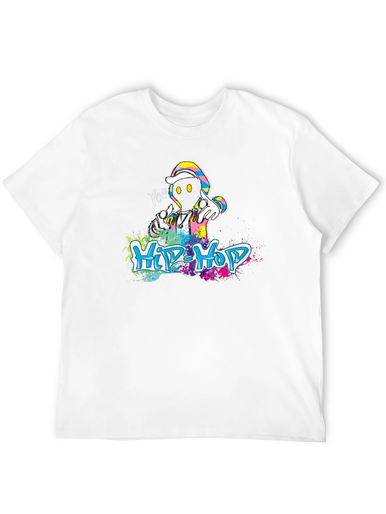 Hip-Hop Graphic Print Crew Neck T-Shirt