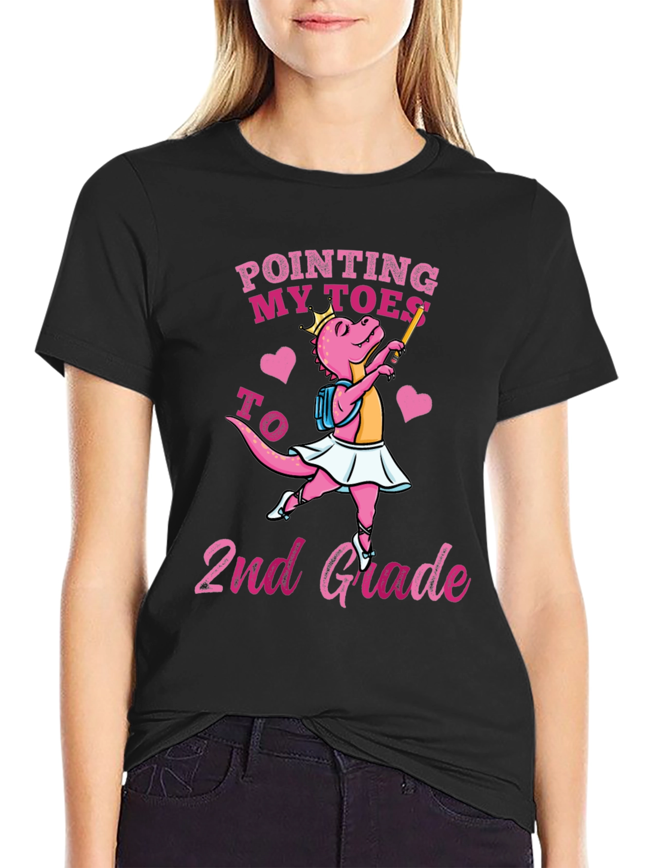 2nd Grade Ballerina Dinosaur T-Shirt